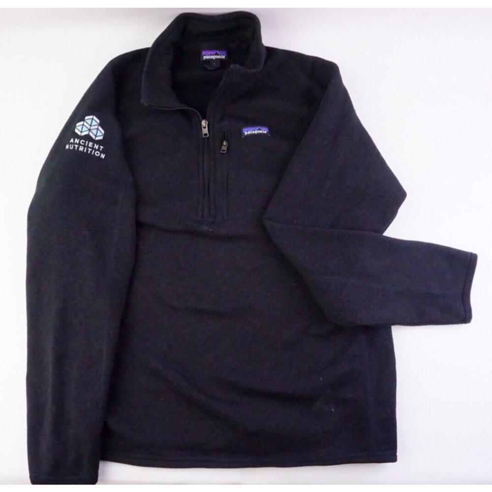 Men’s Patagonia Fleece Pullover - Black, Large Ancient Nutrition Logo